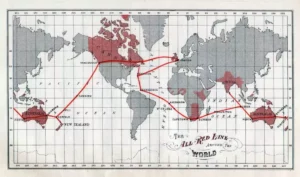 Conexiones de telégrafo en 1914