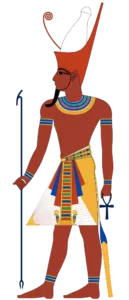 Faraón con doble corona en Egipto