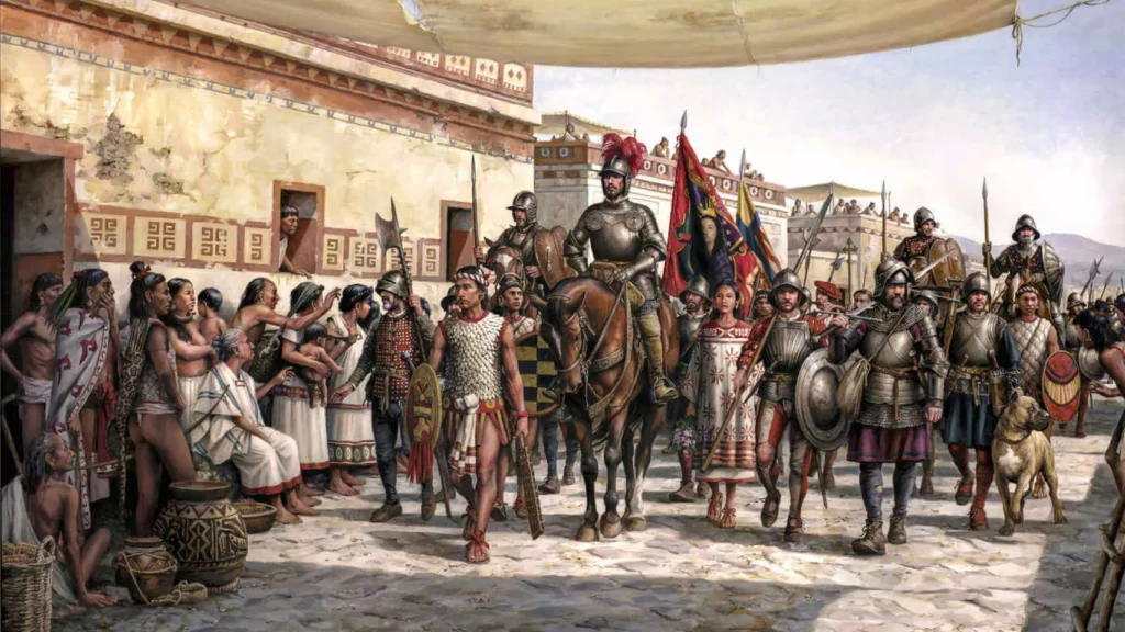 Los “conquistadores” entrando a México