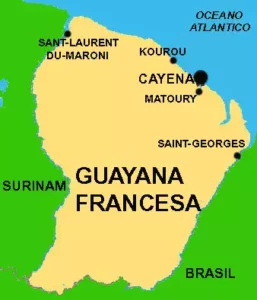 Mapa de la Guayana francesa