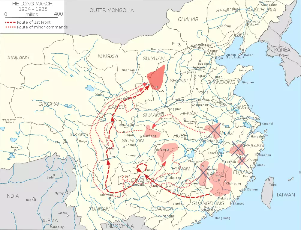 Mapa de la Gran Marcha Mapa de la Gran Marcha