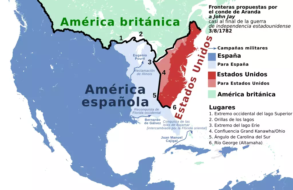 Norteamérica en 1782 Norteamérica en 1782