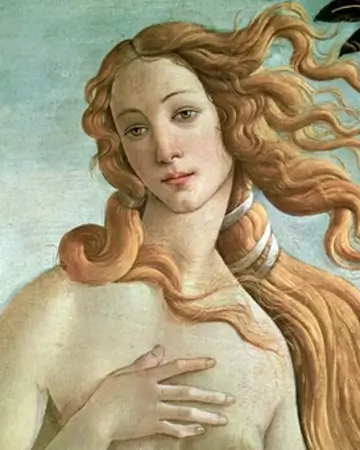 Rostro de Afrodita en el cuadro de Botticelli