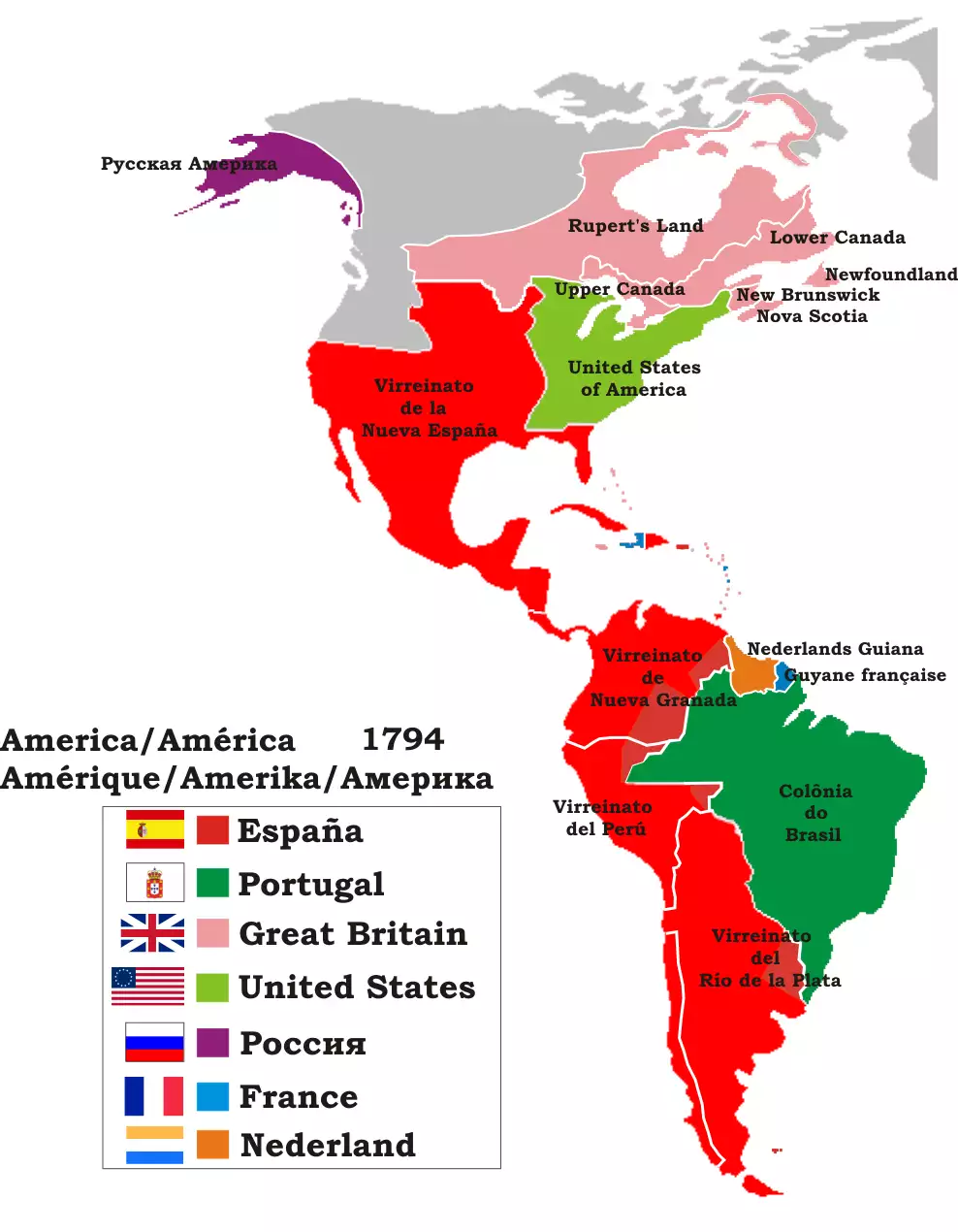 América en 1794