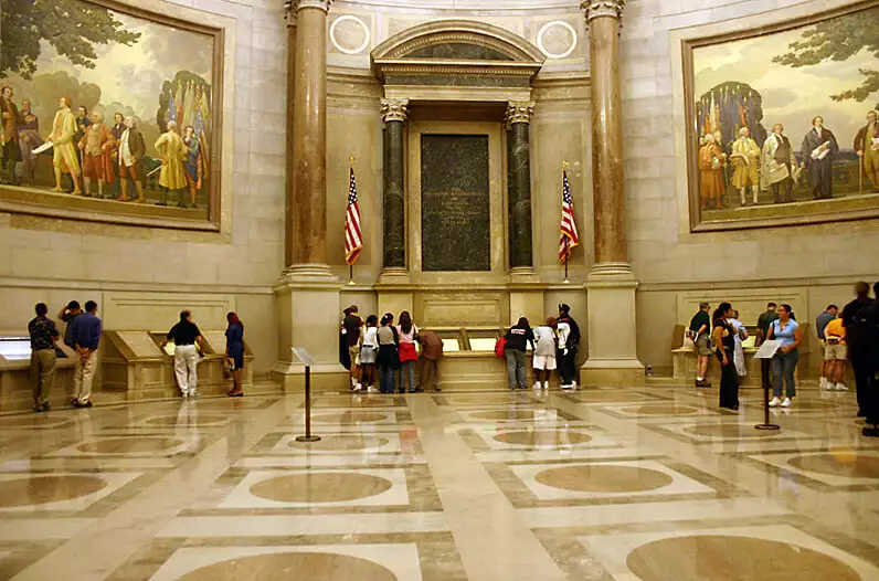 Lugar de exposición permanente de la Declaración en los Archivos Nacionales de Estados Unidos