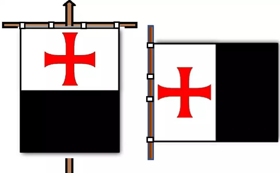 Banderas templarias usadas en batalla