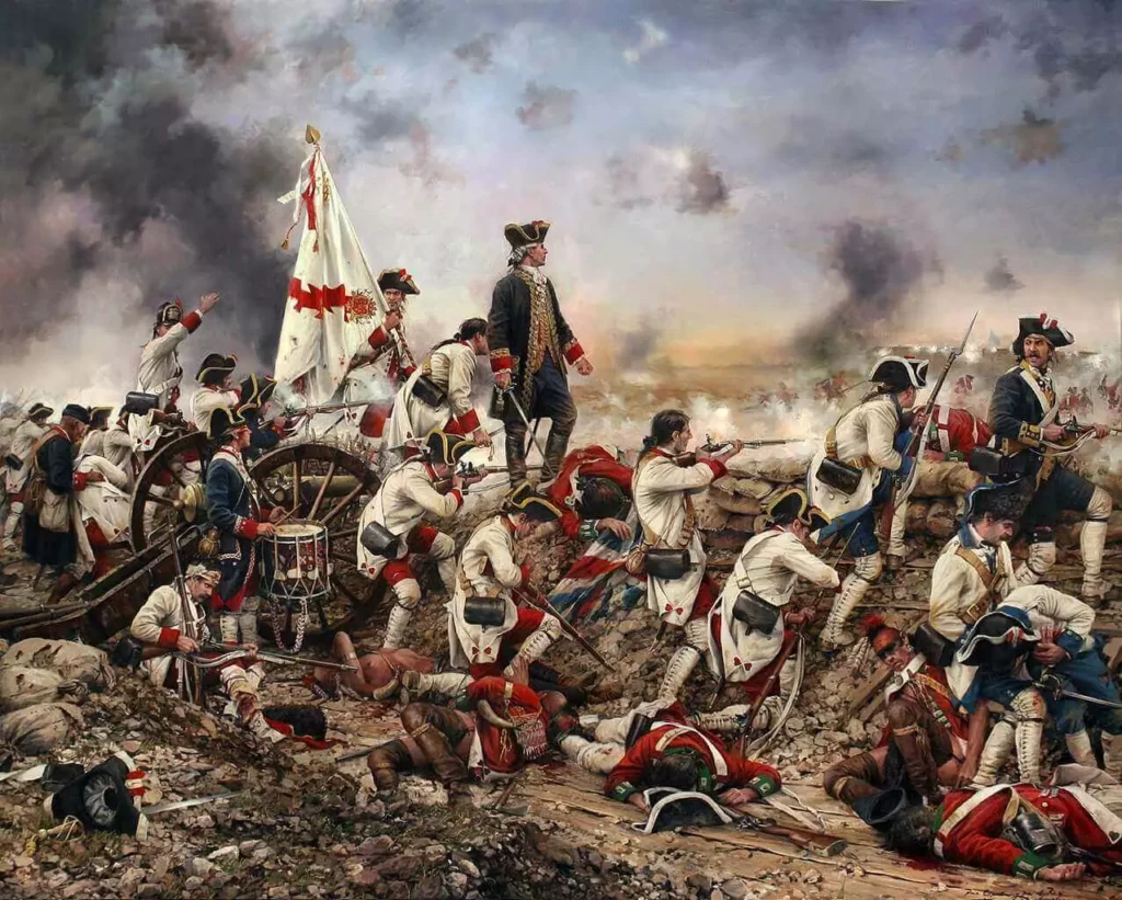 Por España y por el rey, Gálvez en America, cuadro contemporáneo Por España y por el rey, Gálvez en America, cuadro contemporáneo