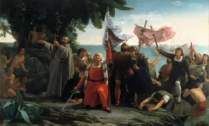 Desembarco de Colón por Dióscoro Puebla