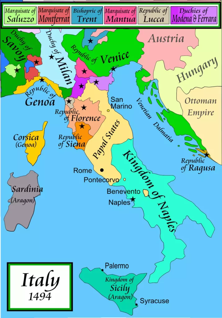 Situación política de Italia en 1494 Situación política de Italia en 1494