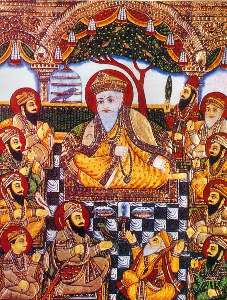 Los 10 gurus Sij, Bhai Bala y Bhai Mardana en el siglo XIX