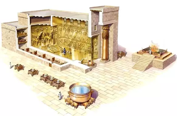 Representación del Templo de Salomón según los relatos bíblicos