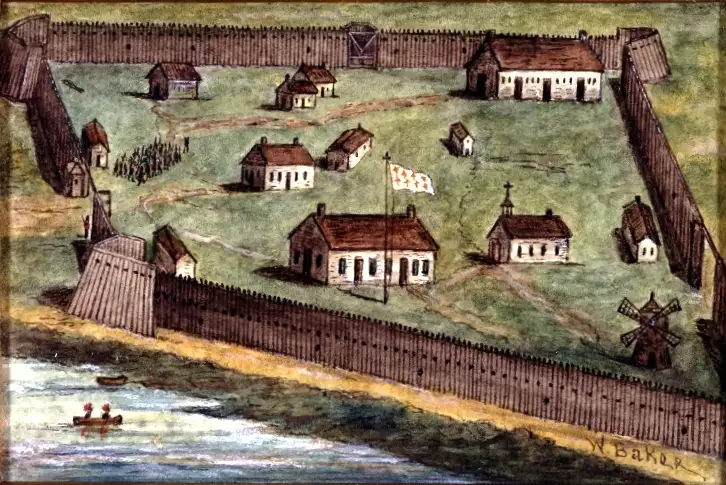 Asentamiento en Lachine, Nueva Francia de 1689