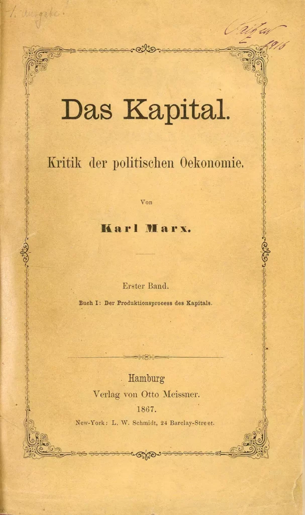 Edición original en alemán de El Capital de Karl Marx