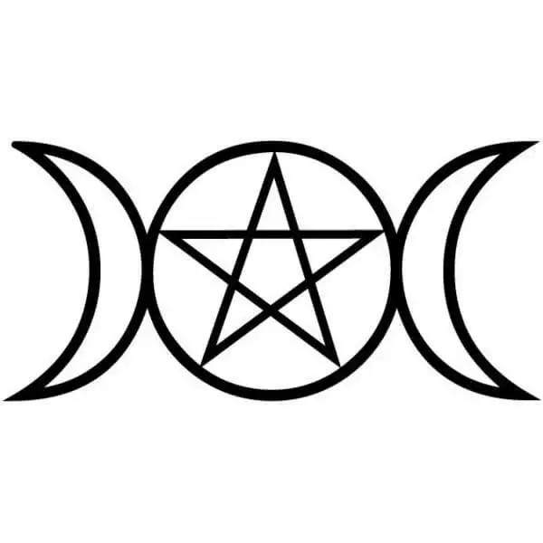 Símbolo wicca de las tres lunas y la estrella