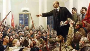 Propaganda de Lenin en un discurso al proletariado