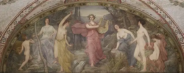 Pintura llamada “Poesía Lírica” Pintura llamada “Poesía Lírica” en la Biblioteca del Congreso de los Estados Unidos, 1896