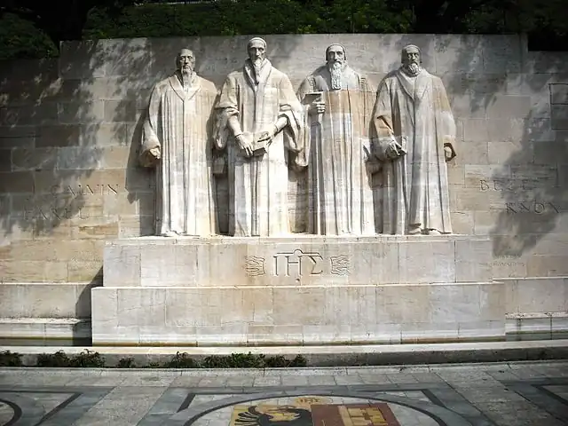 Monumento a los Padres del Calvinismo: Guillaume Farel, Johannes Calvin, Théodore de Bèze, John Knox