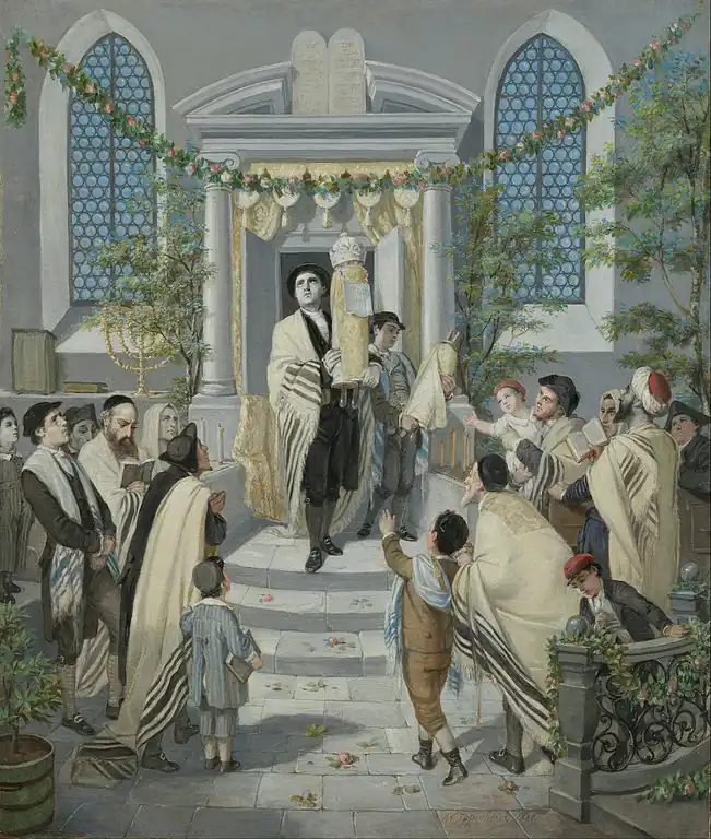 Shavuot por Moritz Oppenheim, 1880