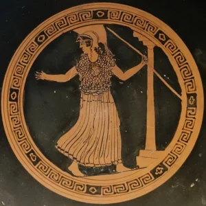 Atenea Promachos en una Kylix Ática (490 a. C.)