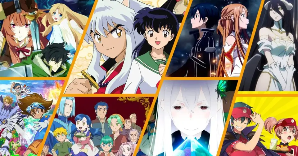 Isekai Collage con algunas de las series isekai más representativas del género