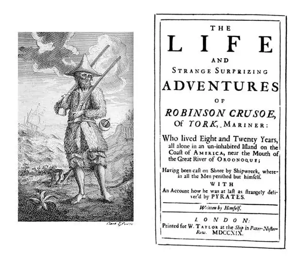 Libro Robinson Crusoe Libro en su primera edición (1719)