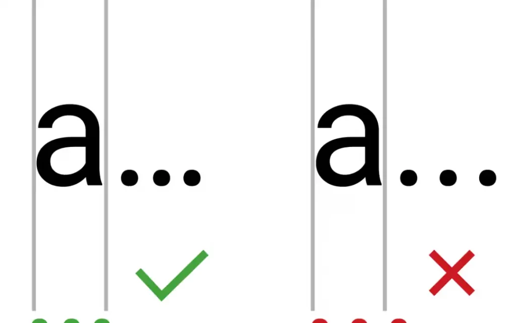 Los puntos suspensivos representan en sí mismos un solo símbolo, diferente de tres puntos seguidos