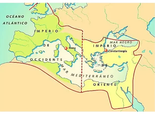 Imágen de la división del Cisma de oriente